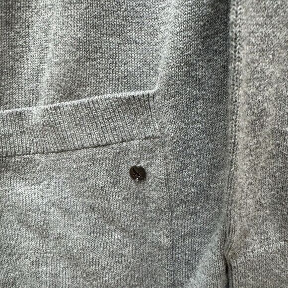 EDDIE BAUER Womens S Open Cardigan Sweater Gray Athletic Modern 100% Cotton - Picture 4 of 5